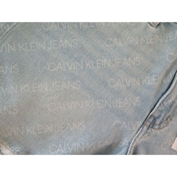 Calvin Klein CJ1S8147 Women Sz 27 Light Blue High Rise Logo Denim Cut Off Shorts - Picture 3 of 6